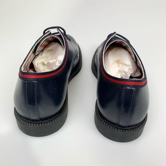NIB Gucci kids leather shoes with web Midnight Blue Size 33 - Picture 8 of 12